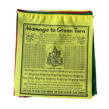 Load image into Gallery viewer, Green Tara Prayer Flags -English