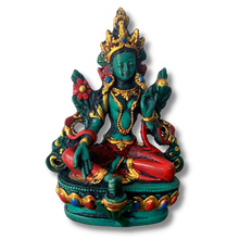 Load image into Gallery viewer, Green Tara Statue - Hand Painted -12cm