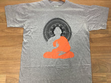Load image into Gallery viewer, Cotton Short Sleeve T-Shirt Grey Meditating Buddha Print