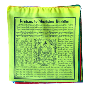 Medicine Buddha Prayer Flags -English