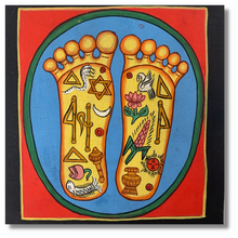 Load image into Gallery viewer, Hamsa Symbolic Palms & Feet - Hand painted