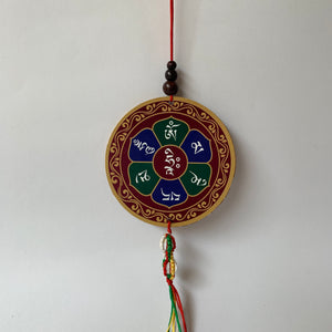 hanger Dalai Lama Print Wood Hanger with Mani Mantra
