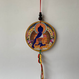 Hanger Medicine Buddha Print Wood Hanger with Mantra front