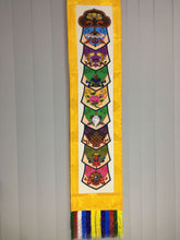 Load image into Gallery viewer, Yellow Brocade Eight Auspicious Symbol Wall Hanging scale