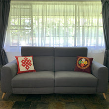 Load image into Gallery viewer, cushion cover maroon double vajra lounge example