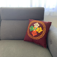 Load image into Gallery viewer, cushion cover maroon double vajra lounge example