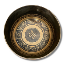Load image into Gallery viewer, Hand Beaten Bronze Endless Knot Singing Bowl-17.5cm