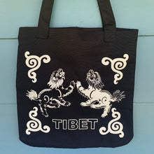 Load image into Gallery viewer, Tote Bag - Tibet Snow Lion ~ Black