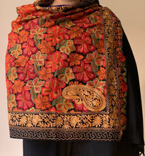 Load image into Gallery viewer, Embroidered Pashmina Shawl - Black