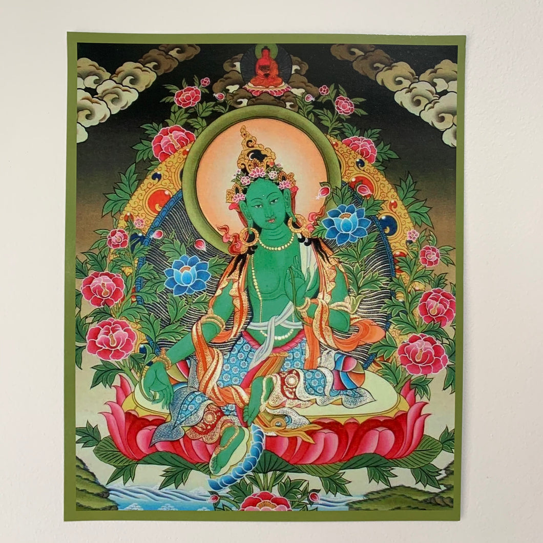 Tibetan Buddhist Deity Card - Green Tara