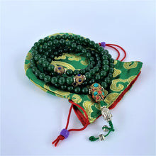Load image into Gallery viewer, prayer beads mala jade stone 108 beads bag 