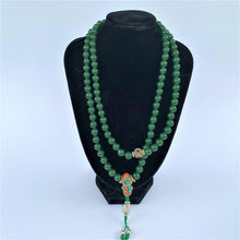 Load image into Gallery viewer, prayer beads mala jade stone 108 beads on bust