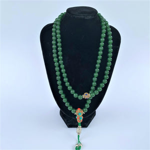 prayer beads mala jade stone 108 beads on bust