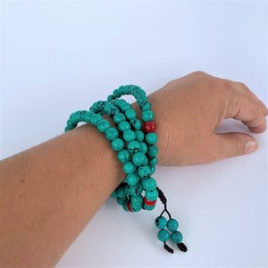 prayer beads mala turquoise scale