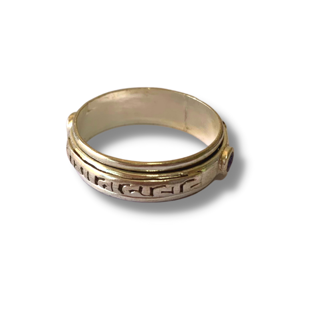 Buddhist mantra store ring