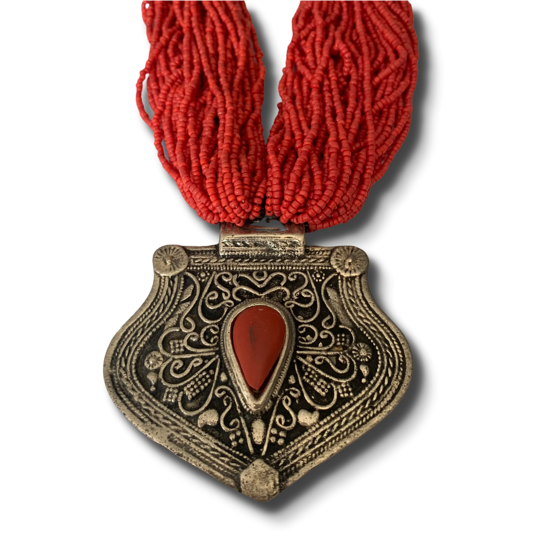 Red buddha necklace deals