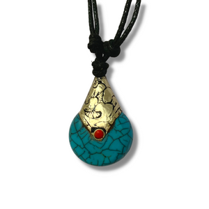 Turquoise Howlite Silver Capped Pendant