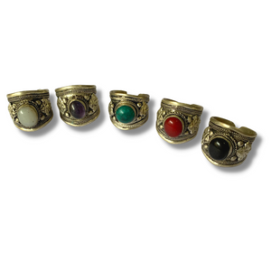 Tibetan Stone Cuff Ring