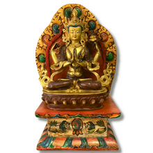 Load image into Gallery viewer, Snow Lion Statue Throne - Antique Like - Large