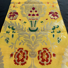 Load image into Gallery viewer, table runner yellow brocade norbu close up