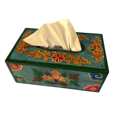 Load image into Gallery viewer, Tibetan Style Tissue Box Holder - Blue