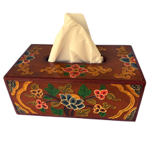 Load image into Gallery viewer, Tibetan Style Tissue Box Holder - Burnt Orange