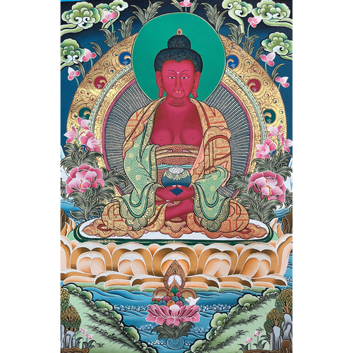 Amitabha Buddha - Hand-painted Thangka