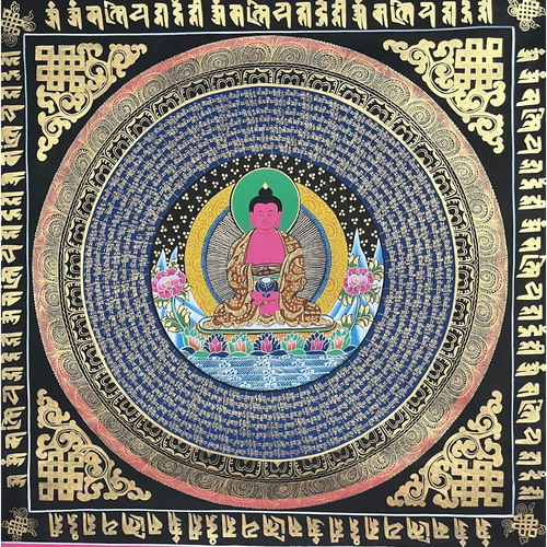 Amitabha Buddha Mandala - Hand-painted Thangka