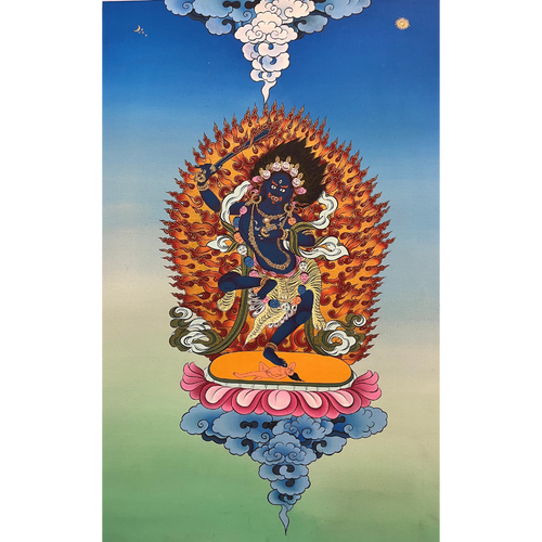 Black Manjushri - Hand-painted Thangka