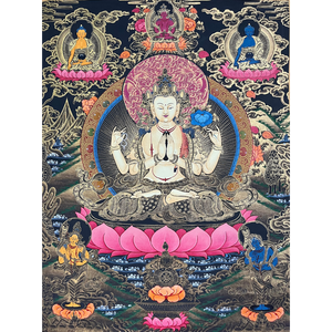 Chenrezig - Hand-painted Thangka