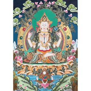 Chenrezig - Hand-painted Thangka