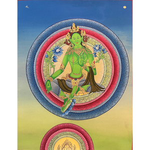 Green Tara - Hand-painted Thangka