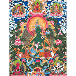 Green Tara - Hand-painted Thangka