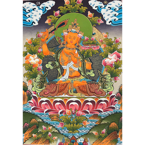 Manjushri - Hand-painted Thangka