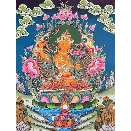 Manjushri - Hand-painted Thangka