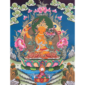 Manjushri - Hand-painted Thangka