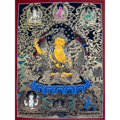 Manjushri - Hand-painted Thangka