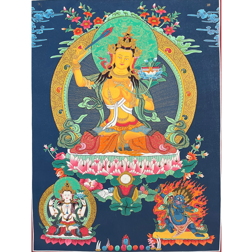 Manjushri - Hand-painted Thangka