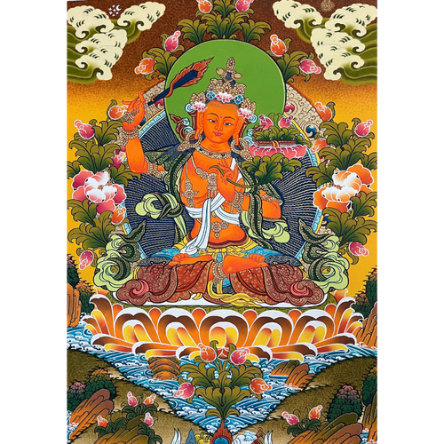 Manjushri - Hand-painted Thangka