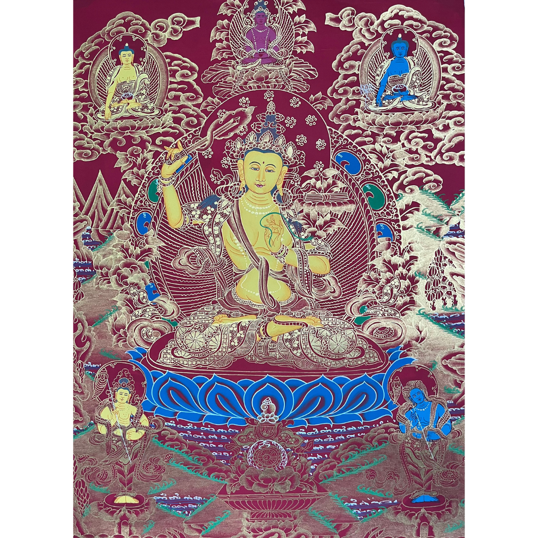 Manjushri - Hand-painted Thangka