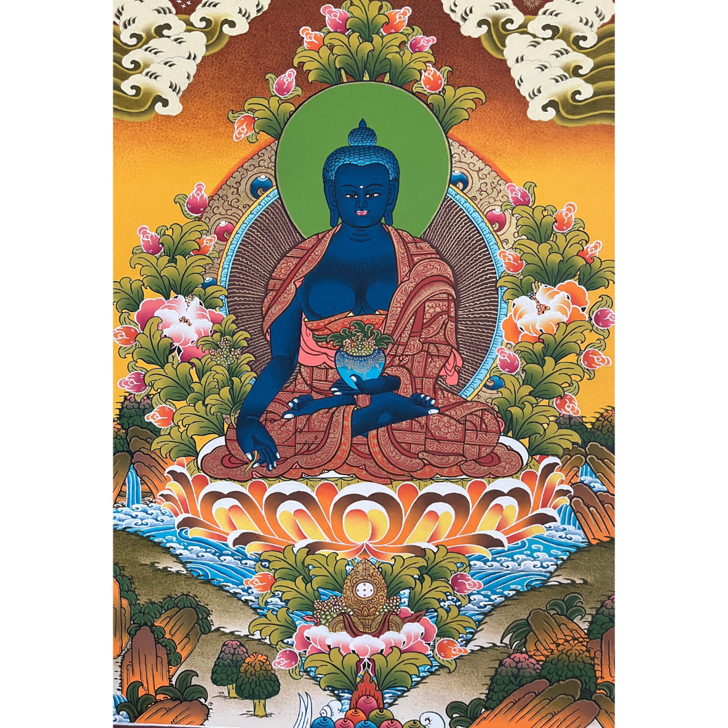 Medicine Buddha- Hand-painted Thangka