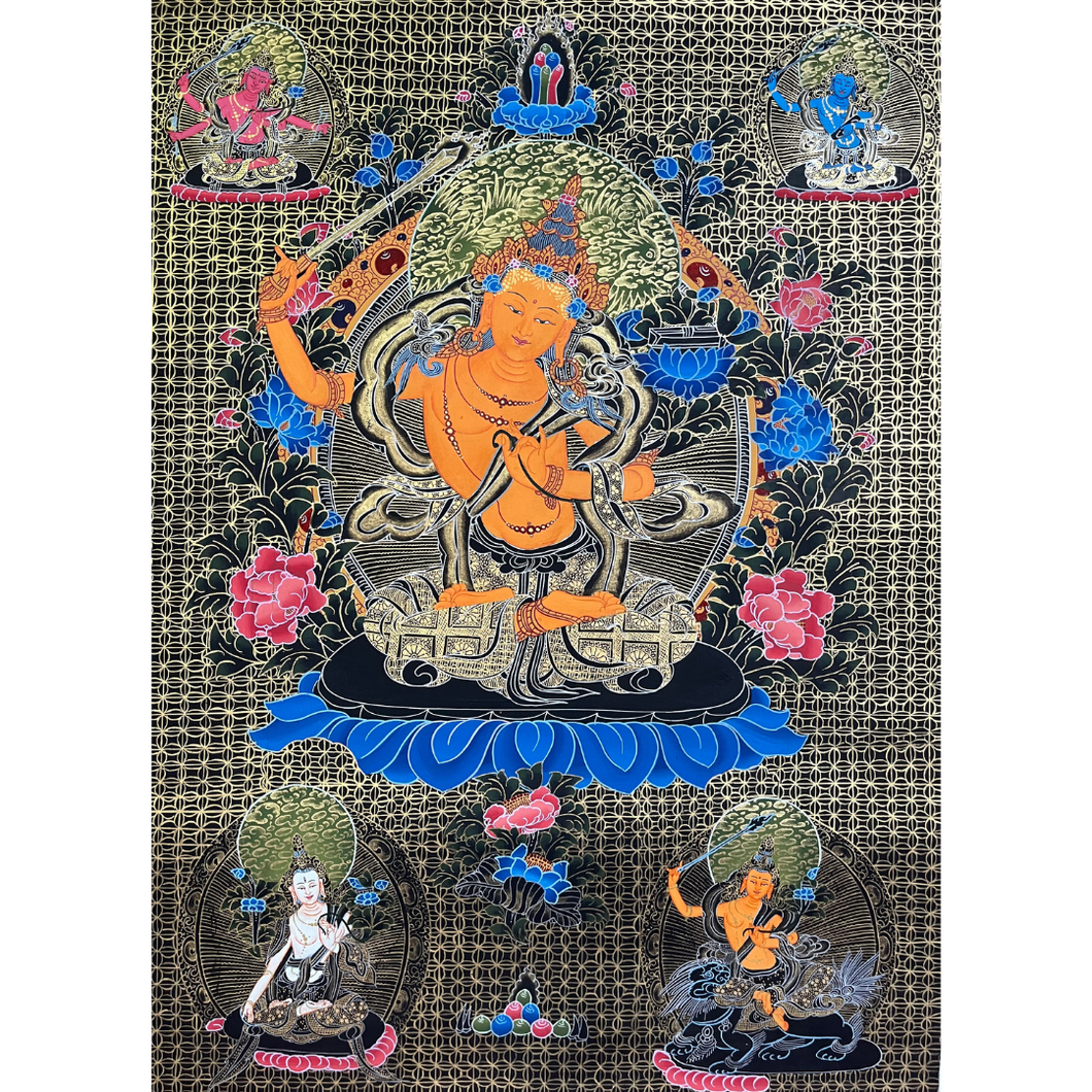 Manjushri - Hand-painted Thangka