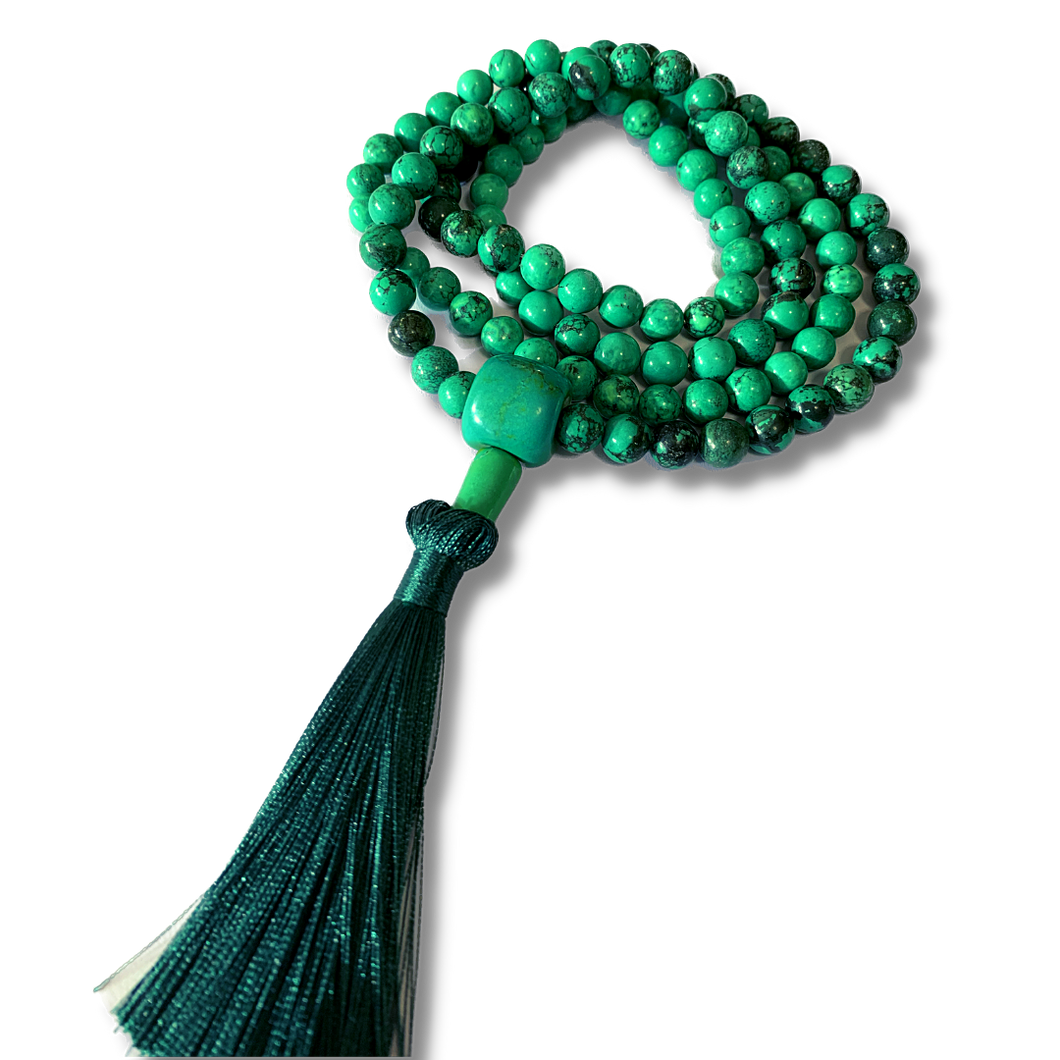 Turquoise 108 Prayer Bead Mala - Polished Beads