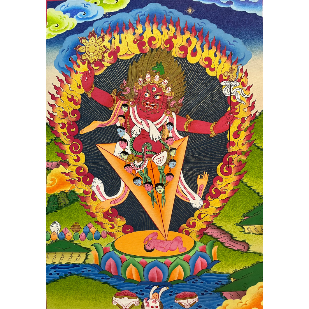 Vajrakilaya - Hand-painted Thangka