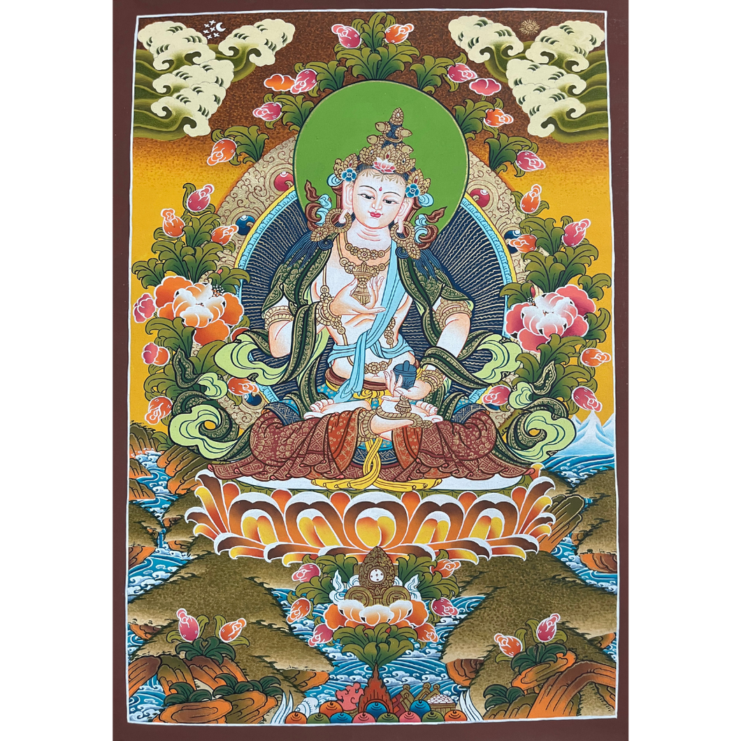 Vajrasattva - Hand-painted Thangka