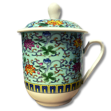 Load image into Gallery viewer, Light Blue Flower Tea Cup