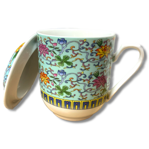 Light Blue Flower Tea Cup