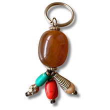 Load image into Gallery viewer, Tibetan-Style Amber Colour Beaded Keyring