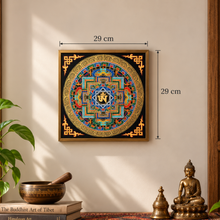Load image into Gallery viewer, Tibetan OM Mandala – Traditional Hand-Painted Buddhist Canvas Artwork | 29 × 29 cm