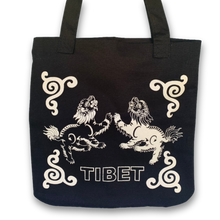 Load image into Gallery viewer, Tote Bag - Tibet Snow Lion ~ Black